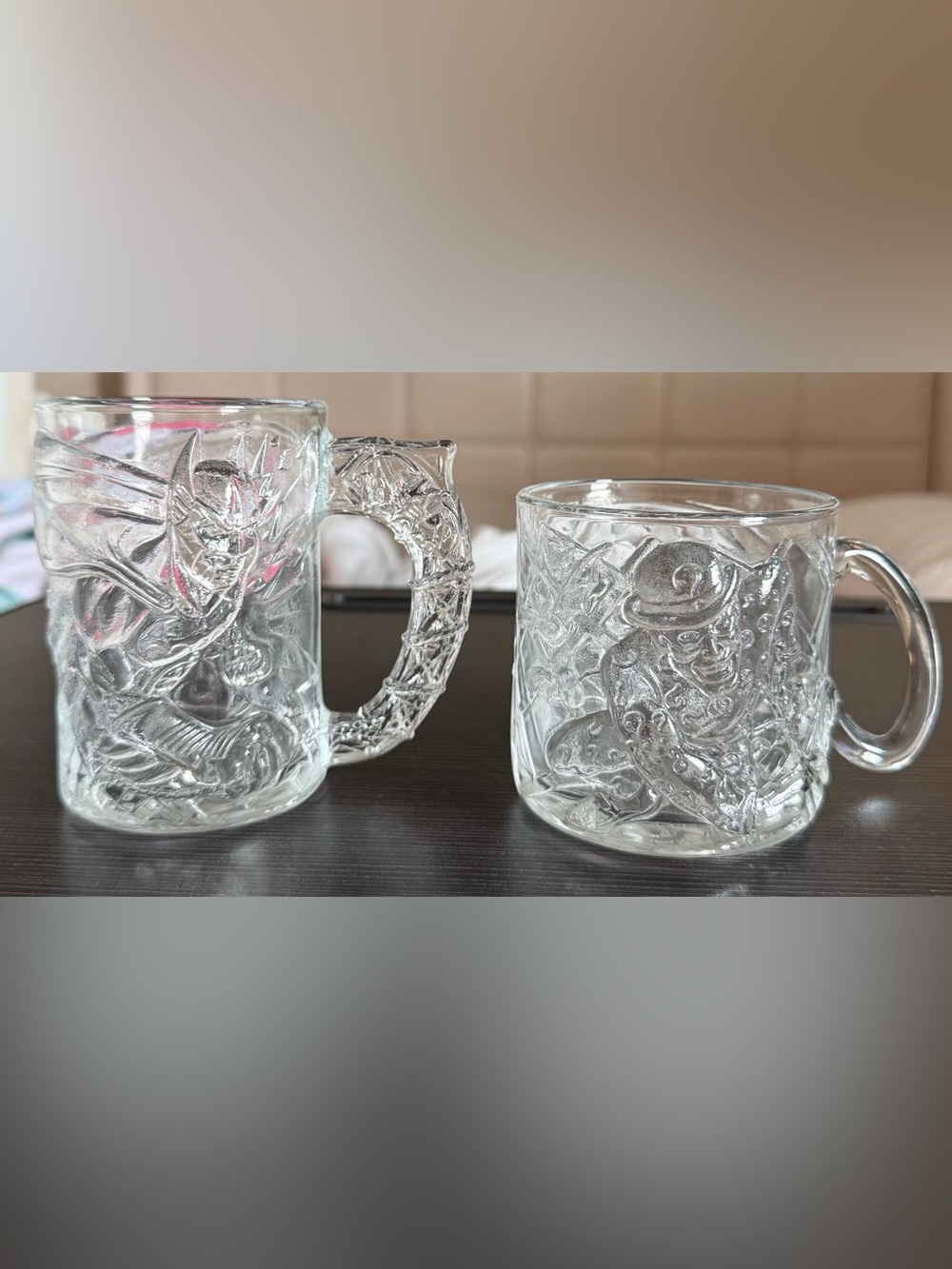 Set of 2 Vintage 1995 McDonald’s Batman Forever Glass Mugs-Batman & The Riddler